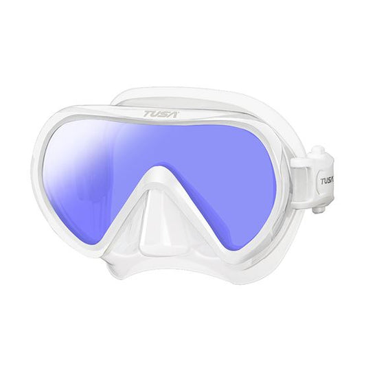 Tusa M1011S Ino Pro Mask white frame with blue UV 420 treated lens diving mask