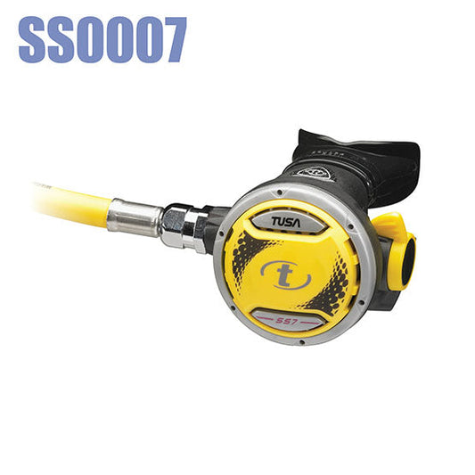 Tusa SS0007 Regulator yellow and black diving second stage regulator with flexible casing and large purge button