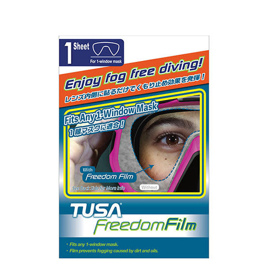 Tusa TA0801 anti-fog film for single-window diving masks preventing fogging and reusable
