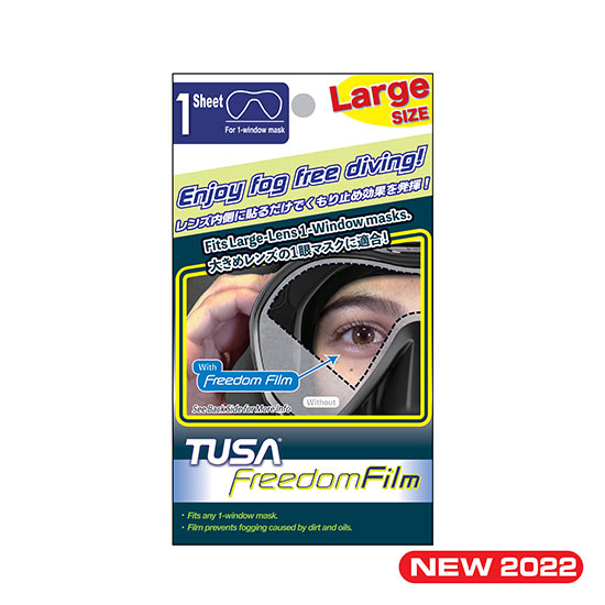 Tusa TA0804 Freedom Film anti-fog sheet for large single-window dive masks preventing fogging underwater