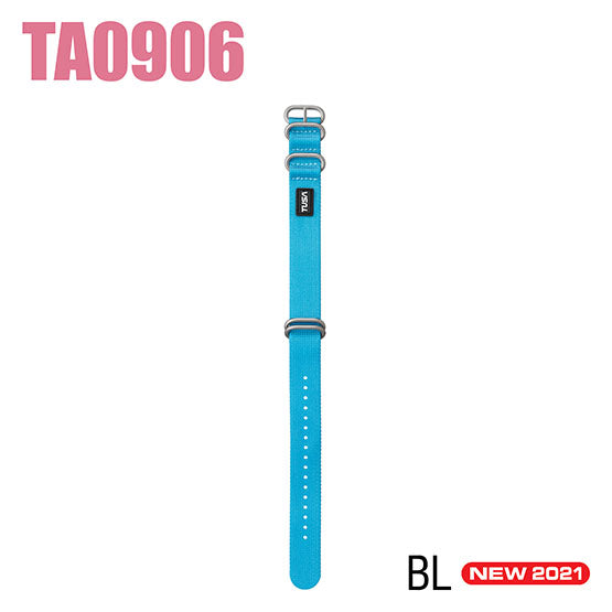 Tusa TA0906 Nylon Strap blue wrist strap with stainless steel rings for dive computers