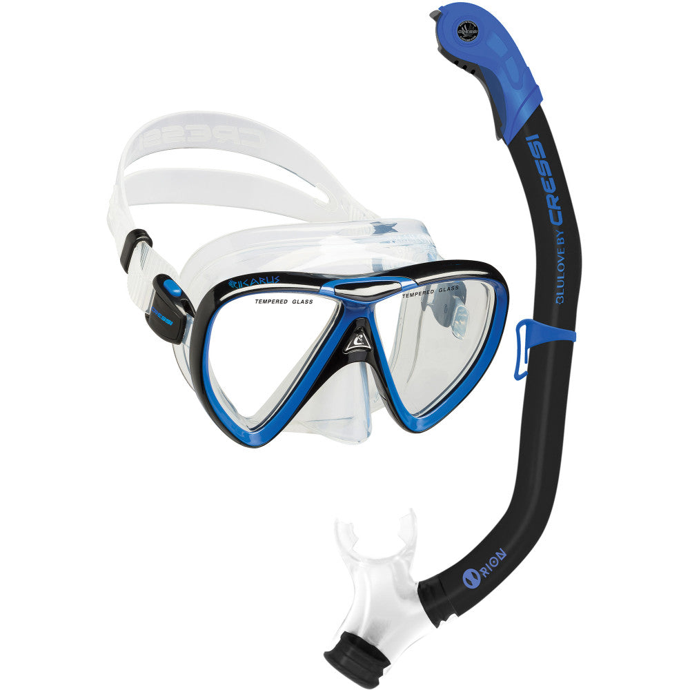 Cressi Ikarus & Orion Semi-Dry Mask & Snorkel Set