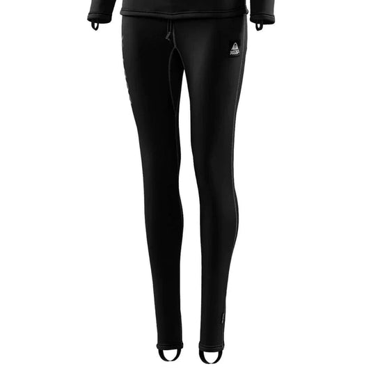 Ladies Waterproof Body X Undersuit Pants black stretchy insulated dive leggings with foot straps and flatlock seams