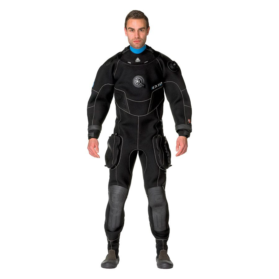 Waterproof D10 Pro ISS men's neoprene drysuit with integrated silicone seals and reinforced protective features