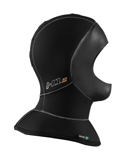 Waterproof H1 10mm sandwich face seal vented dive hood with HAVS system