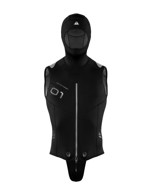 Waterproof O1 Neoflex Overvest 5mm with Hood - Men’s - Small - Scuba Vest