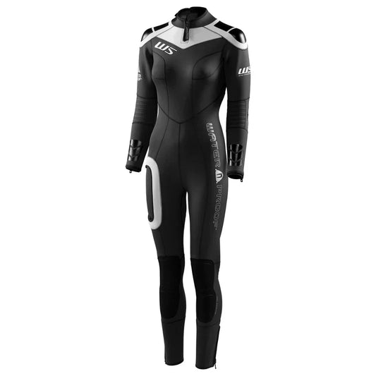 Waterproof W5 3.5mm ladies wetsuit in black and gray with high stretch neoprene and anatomical fit