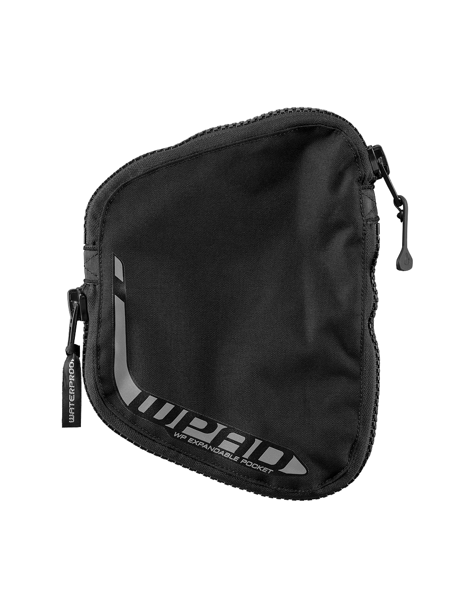 Waterproof WPAD advanced expandable pocket with double velcro fastener, central D-ring, and YKK zipper