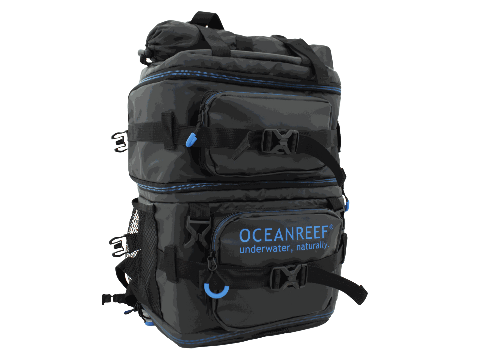 Ocean Reef Neptune III Backpack for scuba divers with versatile design and multiple features.