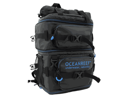 Ocean Reef Neptune III Backpack for scuba divers with versatile design and multiple features.